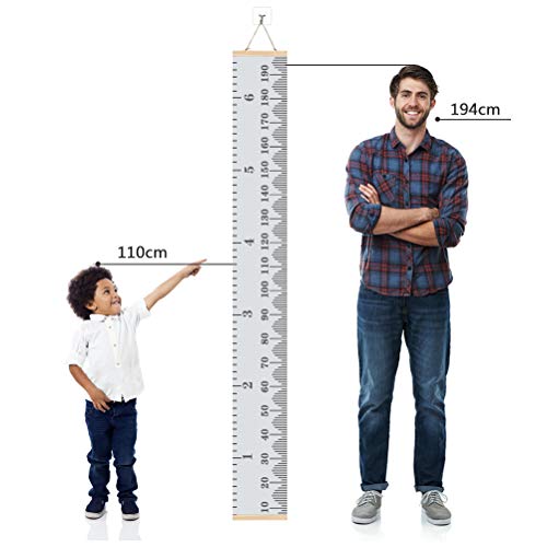 FOCCTS Baby Growth Chart, Height Chart Hanging Ruler Wall Decor for Kids, Toddler Growth Chart for Wall, Wall Hanging Growth Chart Baby Height Measurement- 79" x 7.9" - Image 5