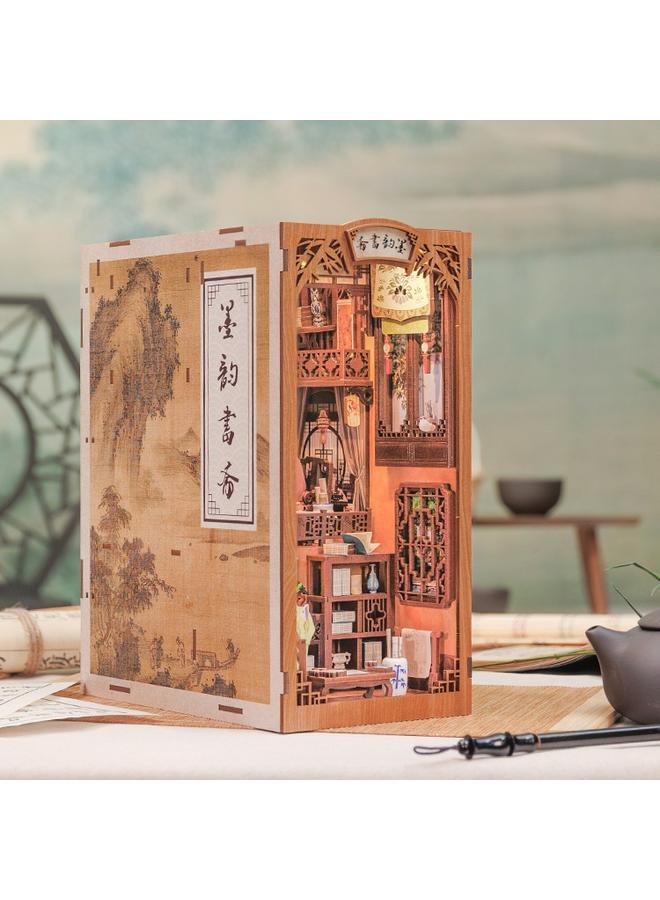 الأزرق جي دبليو أسلوب صيني قديم ، أسلوب شولي ، مويون ، دراسة ، DIY ، خشب ثلاثي الأبعاد ، تجميع يدوي ثلاثي الأبعاد ، نموذج زخارف الكتب ، لعبة - Image 2