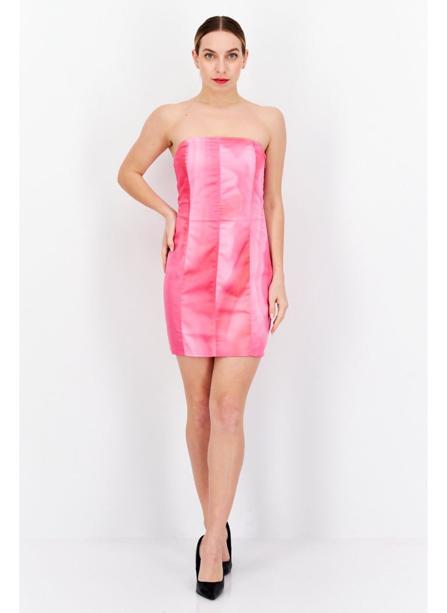 Don't Call Me Jennyfer - Women Tie Dye Mini Dress, Pink - Image 1