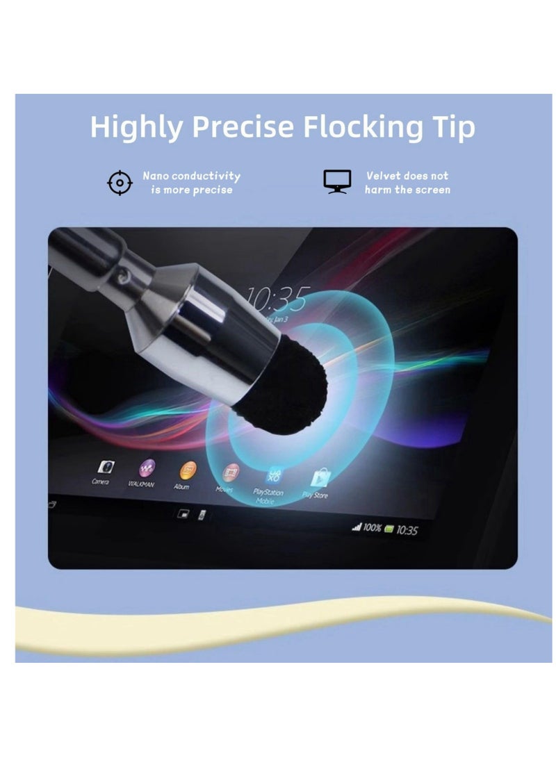 SYOSI Universal Telescopic Stylus Pen for Touch Screens,Retractable Pointer Stick & Stylus with Special Flocking Tip,Extendable High Precision & Soft, Stylus Pen for Touch Screens (White)  - Image 3