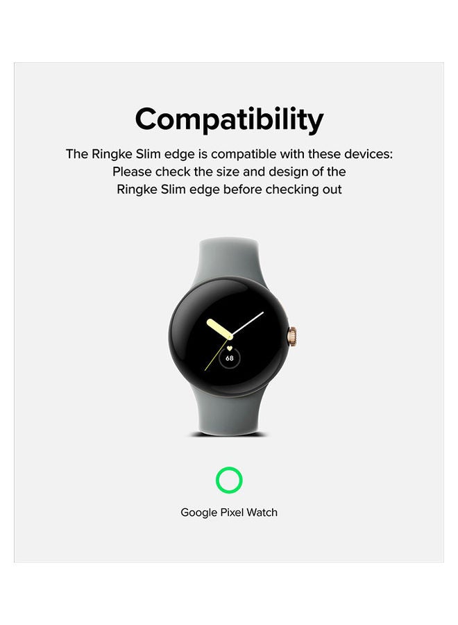 رينجك مجموعة حافظات Slim Edge متوافقة مع ساعة Google Pixel Watch، مكونة من حافظتين فائقتي النحافة ومقاومتين للصدمات ومتينتين - Image 2
