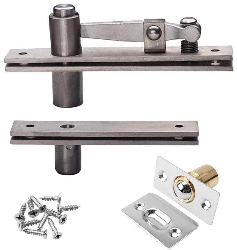 TamBee Pivot Door Hinge Hidden Door Hinges for Secret Door 304 Stainless Steel Hidden Bookcase Hinges with Door Ball Catch - Image 1
