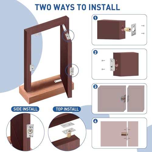 TamBee Pivot Door Hinge Hidden Door Hinges for Secret Door 304 Stainless Steel Hidden Bookcase Hinges with Door Ball Catch - Image 4