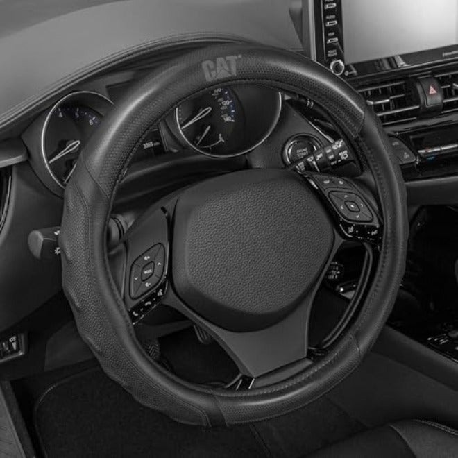 Caterpillar HexSport Black Carbon Fiber Steering Wheel Cover, Standard 15 inch Size, Durable and Comfortable with Advanced Grip, Car Steering Wheel Cover for Auto Truck Van  SUV - Image 3