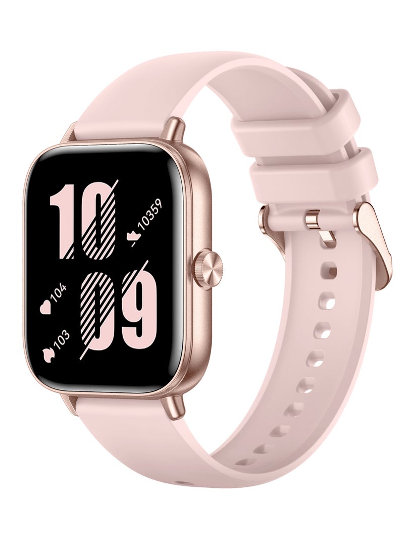 رولستيمي ساعة ذكية نسائية ، شاشة آي بي إس 1.83 بوصة ، ساعة لياقة بدنية مقاومة للماء من آي بي 68 ، مكالمة بلوتوث (الرد / جعل)،100 + أوضاع رياضية ، مراقب معدل ضربات القلب / النوم ، مساعد الصوت والحياة ، ساعة كاجوال نسائية عصرية ، شريط آر تي-آي 128 وردي - Image 1