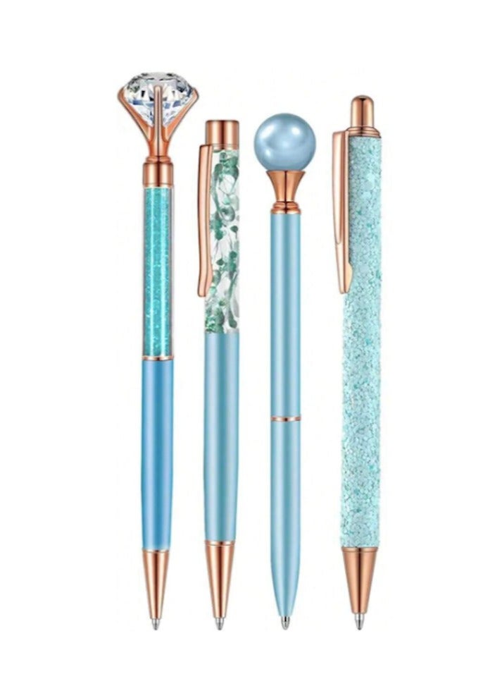 Heya Tria 4 mix light blue with rose gold color pens with free gift - Image 2