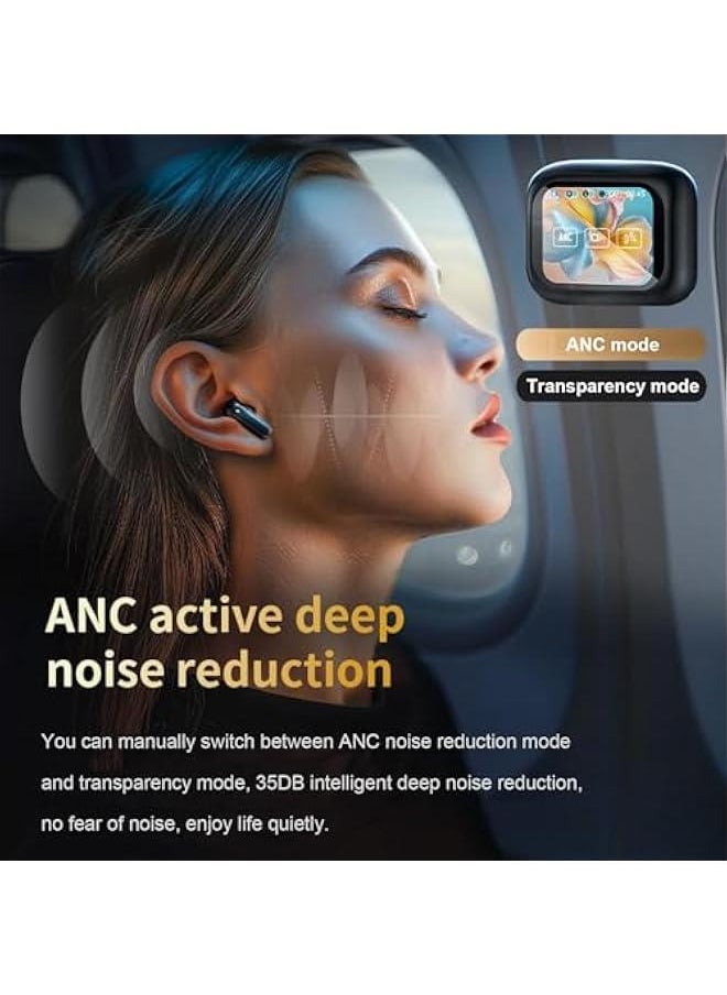 Generic Active Noise Cancelling Earbuds ANC with Smart Touch Screen, Blue Tooth Ear Buds Earphones for iPhone Android TWS True Wireless Bluetooth Earbuds, Sports Workout Gym Running In Ear Headphones for Men  - Image 5