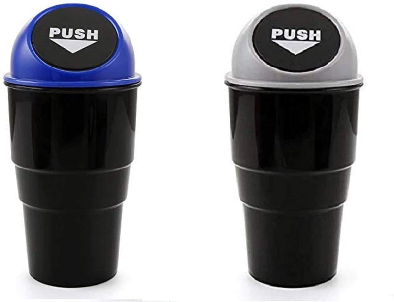 Sunshine Mini Car Plastic Swing-Lid Trash Bin Can Holder Dustbin Combo Pack of 2 (Color May Be Assorted as Per The Availability) - Image 1