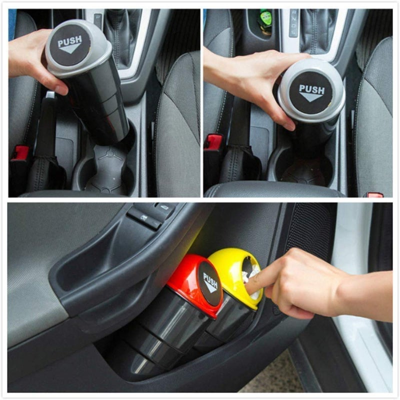 Sunshine Mini Car Plastic Swing-Lid Trash Bin Can Holder Dustbin Combo Pack of 2 (Color May Be Assorted as Per The Availability) - Image 2