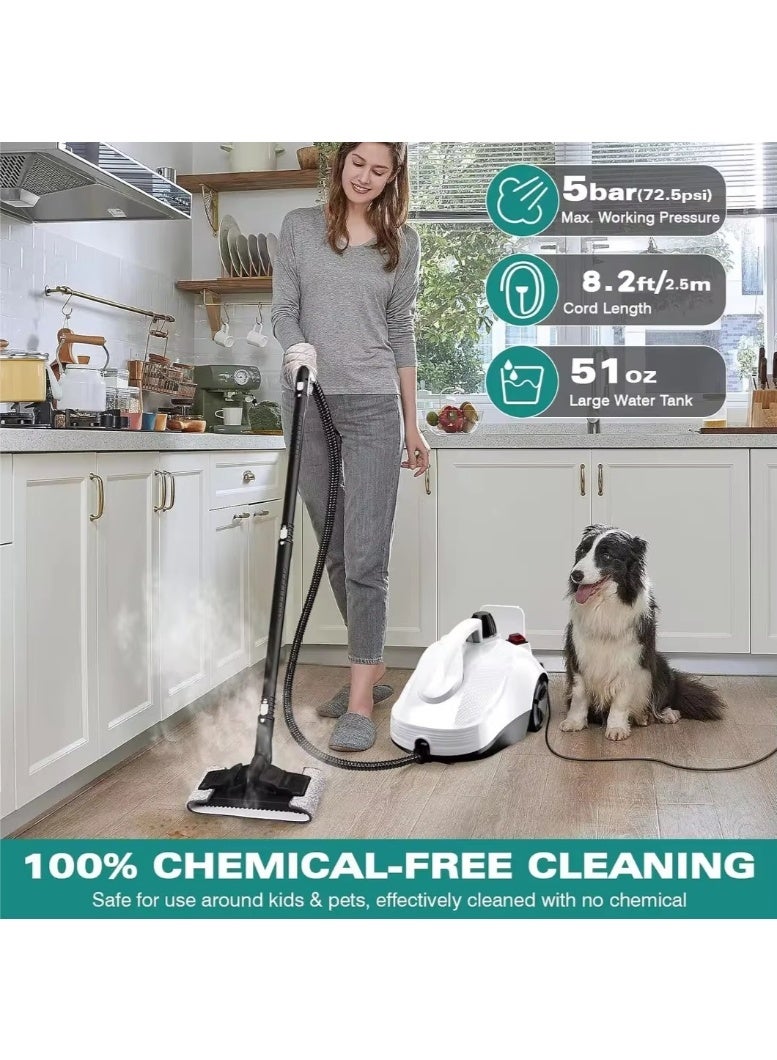 ESUPER Steam Mop - 19-in-1 Steam Cleaner for Home with 71 OZ Water Tank & 16.4FT Power Cord, 2000W, Detachable Steam Mops for Floor Cleaning MultiPurpose Steamer for Hardwood, Tile, Furniture with 19 Accessories - Image 1