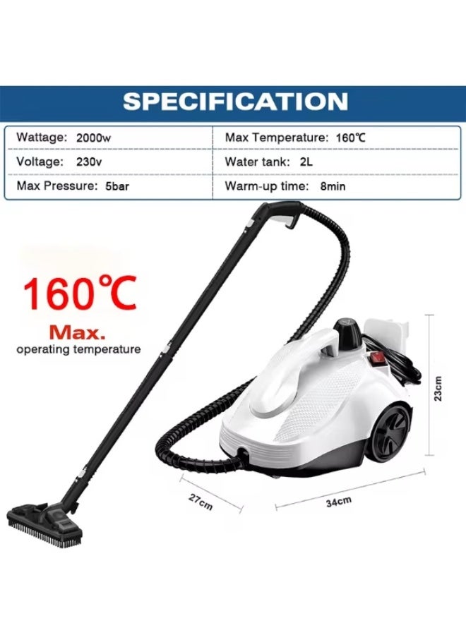 ESUPER Steam Mop - 19-in-1 Steam Cleaner for Home with 71 OZ Water Tank & 16.4FT Power Cord, 2000W, Detachable Steam Mops for Floor Cleaning MultiPurpose Steamer for Hardwood, Tile, Furniture with 19 Accessories - Image 3