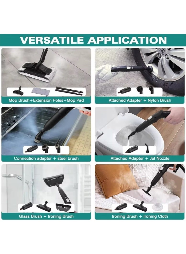 ESUPER Steam Mop - 19-in-1 Steam Cleaner for Home with 71 OZ Water Tank & 16.4FT Power Cord, 2000W, Detachable Steam Mops for Floor Cleaning MultiPurpose Steamer for Hardwood, Tile, Furniture with 19 Accessories - Image 4