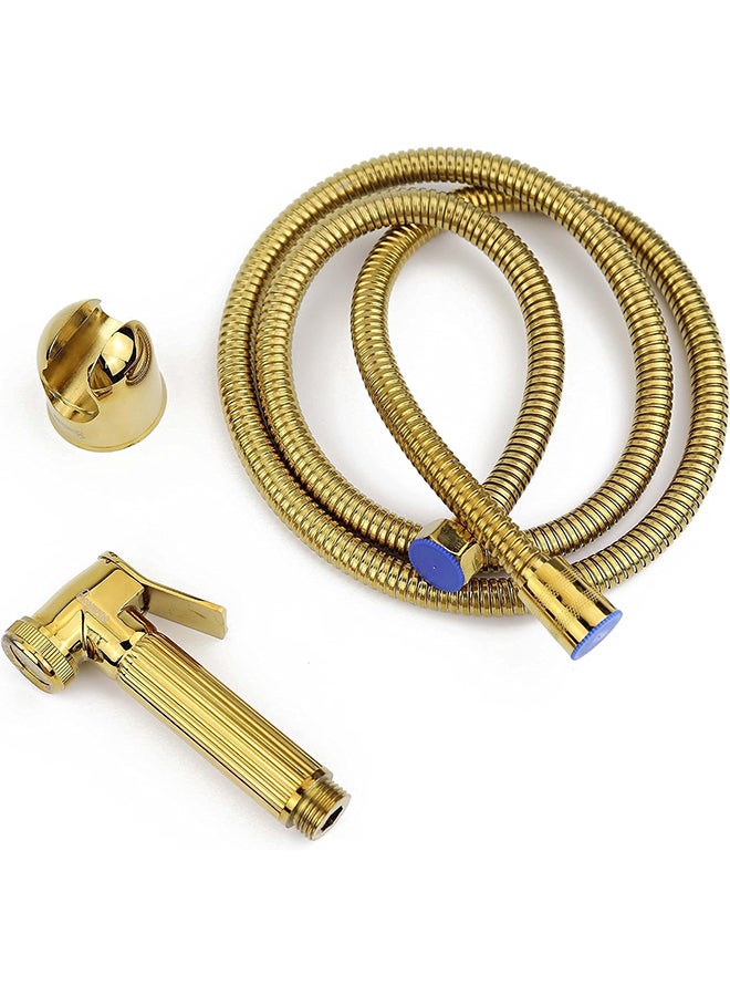 Home Pro Home Pro Bidet Sprayer Set With 1.8 Meter Long Hose Handheld Bidet Sprayer for Toilet Diaper Sprayer Bathroom Shattaf Set for Personal Hygiene Multipurpose - Chrome Finish (Golden)  - Image 1