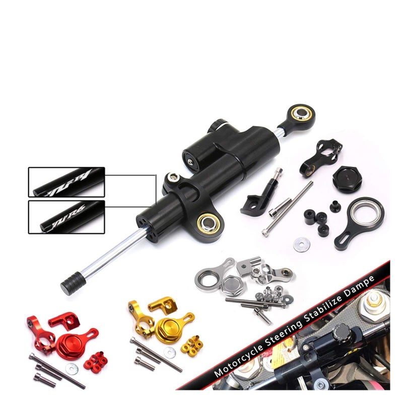 مجموعة تركيب مثبت مخمد توجيه دراجة نارية CNC باللون الفضي والذهبي لـ YZF R6 2006-2017 - Image 3
