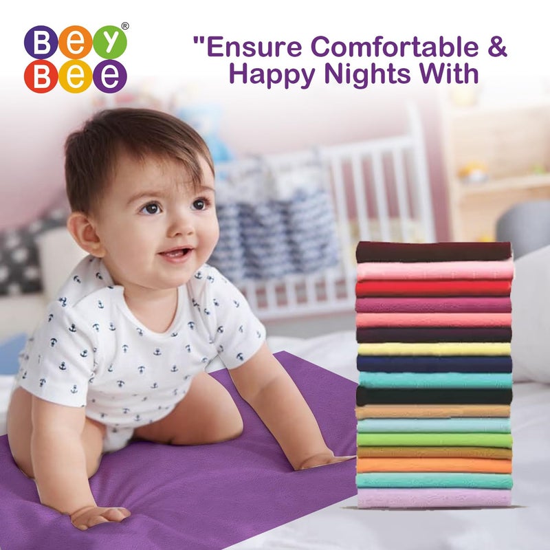 Bey Bee BeyBee NonToxic Quick Dry Sheet for New Born BabyAntiPiling Soft Fleece Bed ProtectorWaterproof Extra Absorbent Mattress Protector for Infant Dark Sea BlueRani PinkMedium Combo100x70 cm - Image 2