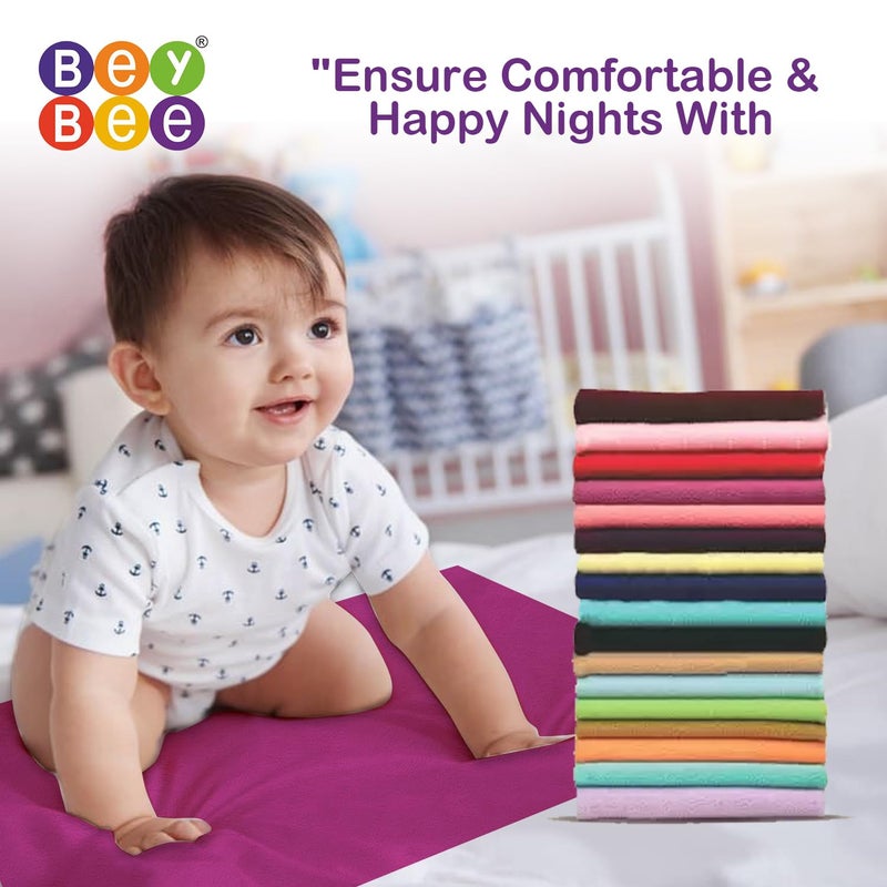 Bey Bee BeyBee NonToxic Quick Dry Sheet for New Born BabyAntiPiling Soft Fleece Bed ProtectorWaterproof Extra Absorbent Mattress Protector for Infant Dark Sea BlueRani PinkMedium Combo100x70 cm - Image 5