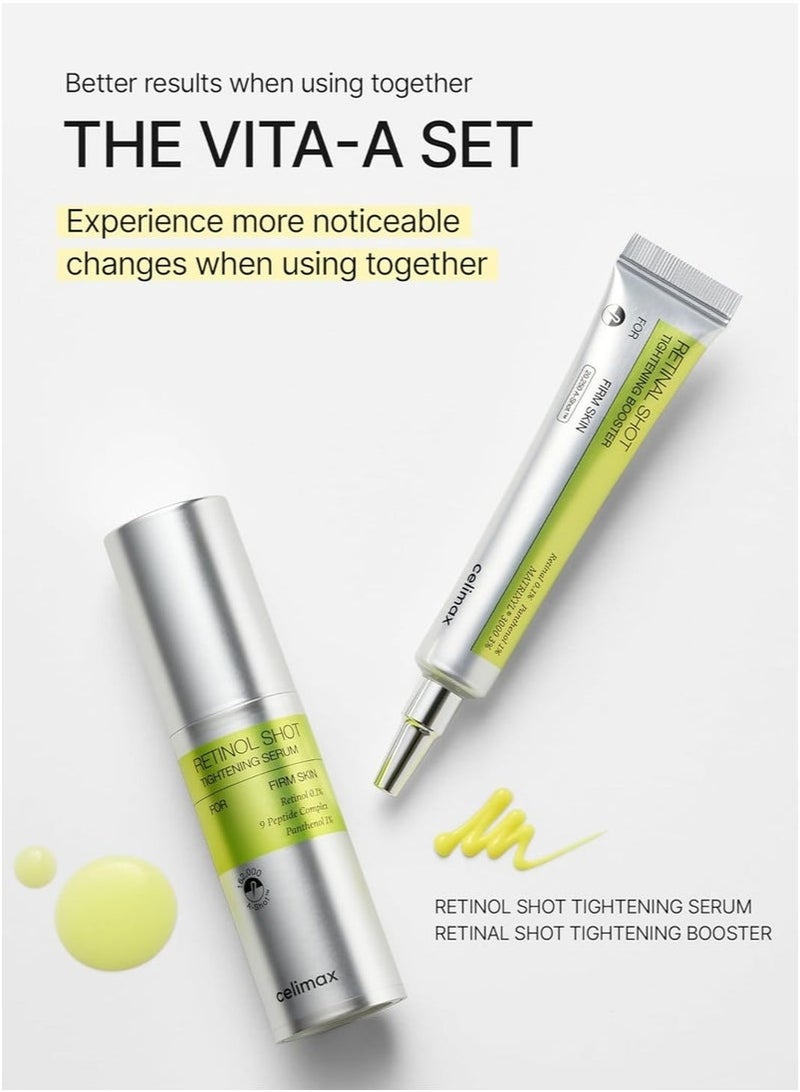 Celimax Retinal Shot Tightening Booster 15ml + Retinol Shot Tightening Serum 30ml, Combo Set, Anti-Aging Skincare for Fine Lines and Firmness, Intensive Vitamin A Repair - Image 2