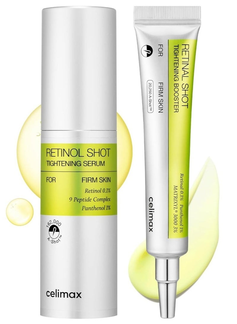 Celimax Retinal Shot Tightening Booster 15ml + Retinol Shot Tightening Serum 30ml, Combo Set, Anti-Aging Skincare for Fine Lines and Firmness, Intensive Vitamin A Repair - Image 1