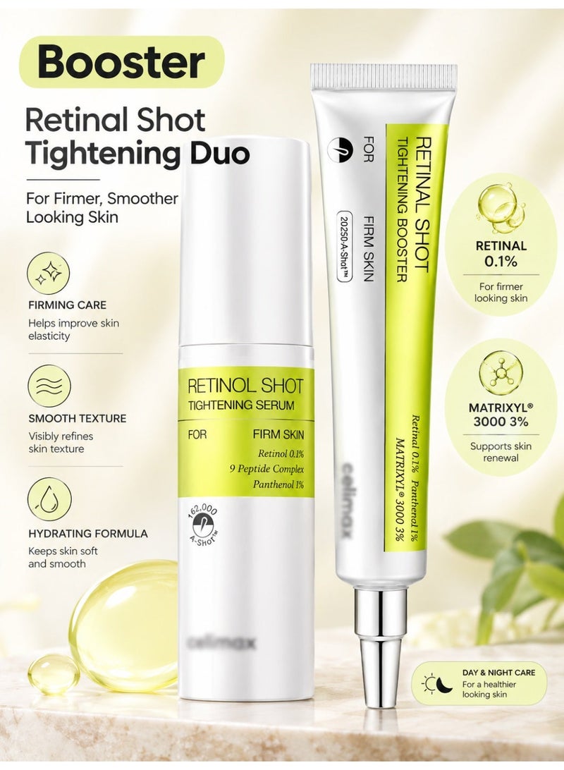 Booster Retinal Shot Tightening Booster 15ml + Retinol Shot Tightening Serum 30ml, Combo Set, Anti-Aging Skincare for Fine Lines and Firmness, Intensive Vitamin A Repair - Image 1