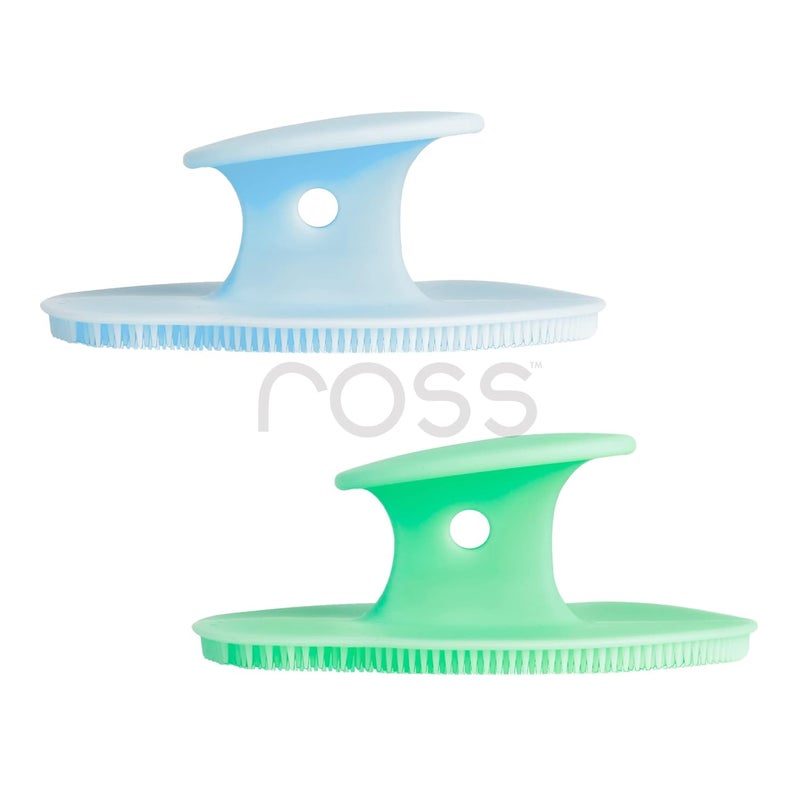 ROSS فرشاة تنظيف الوجه من روس سيليكون - شعيرات ناعمة ومرنة للتقشير اللطيف، تنظيف عميق للمسام، إزالة الرؤوس السوداء، وتدليك الوجه - مثالية لجميع أنواع البشرة، العناية بالبشرة اليومية (عبوة من 2) - Image 2