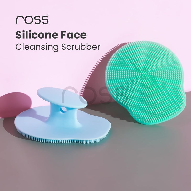 ROSS فرشاة تنظيف الوجه من روس سيليكون - شعيرات ناعمة ومرنة للتقشير اللطيف، تنظيف عميق للمسام، إزالة الرؤوس السوداء، وتدليك الوجه - مثالية لجميع أنواع البشرة، العناية بالبشرة اليومية (عبوة من 2) - Image 5