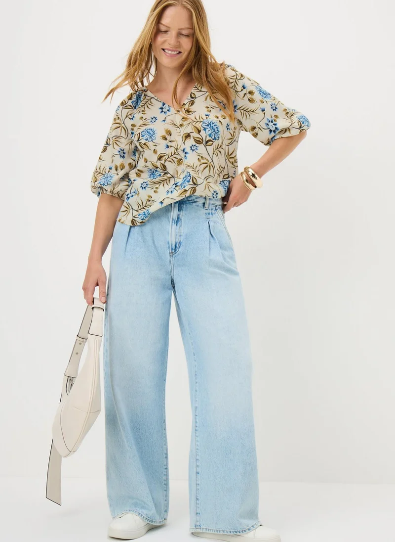 ماتلان Cream Floral Tea Blouse