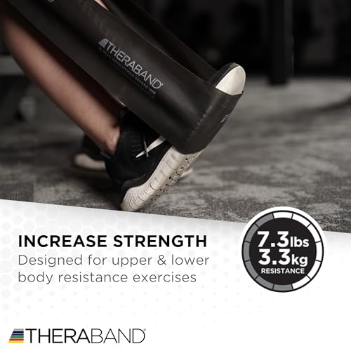 TheraBand مجموعة أحزمة المقاومة THERABAND، المجموعة المتقدمة، أزرق، أسود، أحزمة مطاطية غير لاتكس للتمارين والعلاج الطبيعي، أحزمة تدريب القوة للياقة الجسم العلوي والسفلي - Image 4
