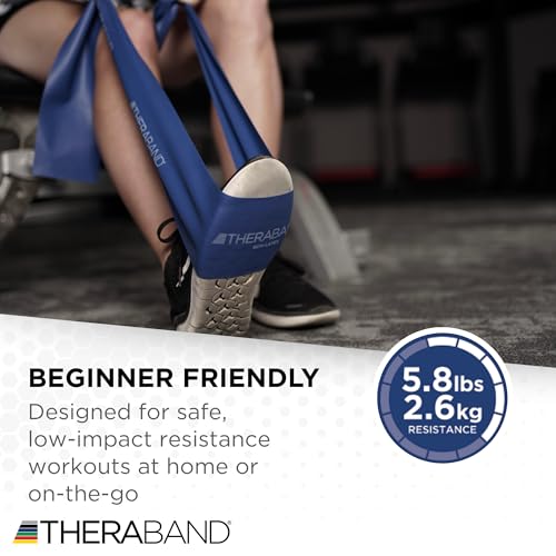 TheraBand مجموعة أحزمة المقاومة THERABAND، المجموعة المتقدمة، أزرق، أسود، أحزمة مطاطية غير لاتكس للتمارين والعلاج الطبيعي، أحزمة تدريب القوة للياقة الجسم العلوي والسفلي - Image 3