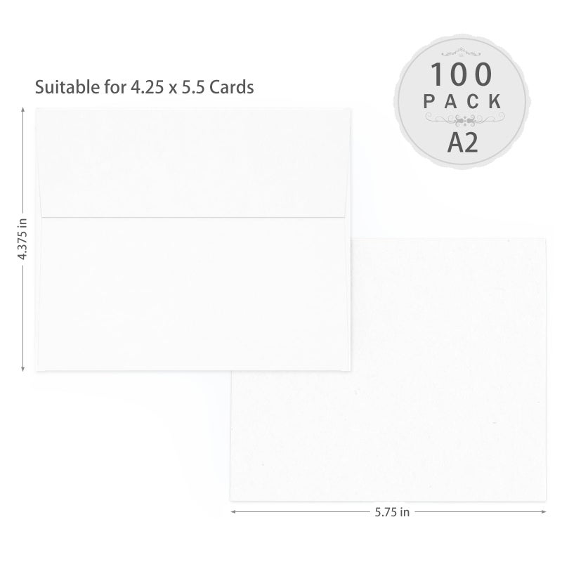 Goefun A2 White Envelopes Self Seal 100 Pack, Goefun 4.375 x 5.75 Printable Invitation Envelopes for 4.25 x 5.5 Cards, Photos, Weddings, Graduation, Baby Shower, 120 GSM - Image 2