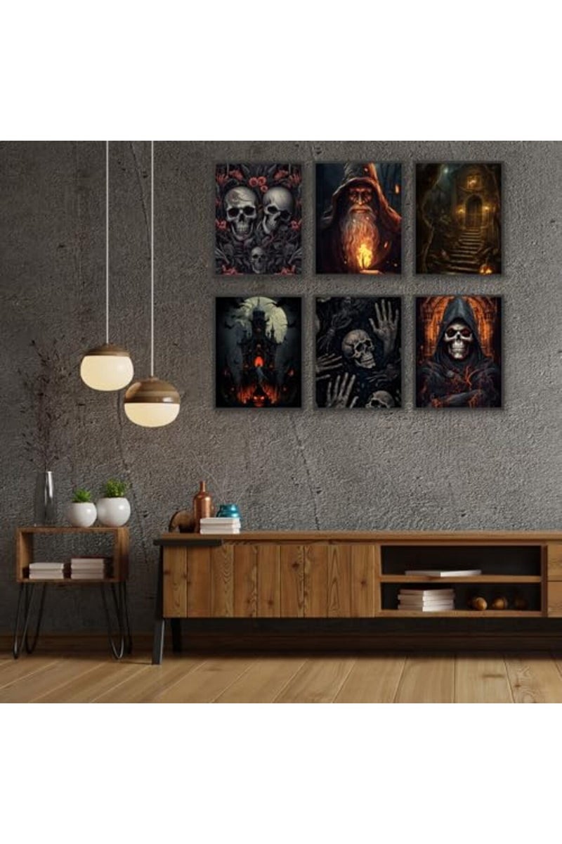 HoozGee Gothic Room Decor Witchy Wall Decor Aesthetic Halloween Party Gothic Manor Portraits Horror Pictures House Creepy Portraits Pictures Spooky Creepy Posters Goth Art Prints (11"x14" UNFRAMED) - Image 2