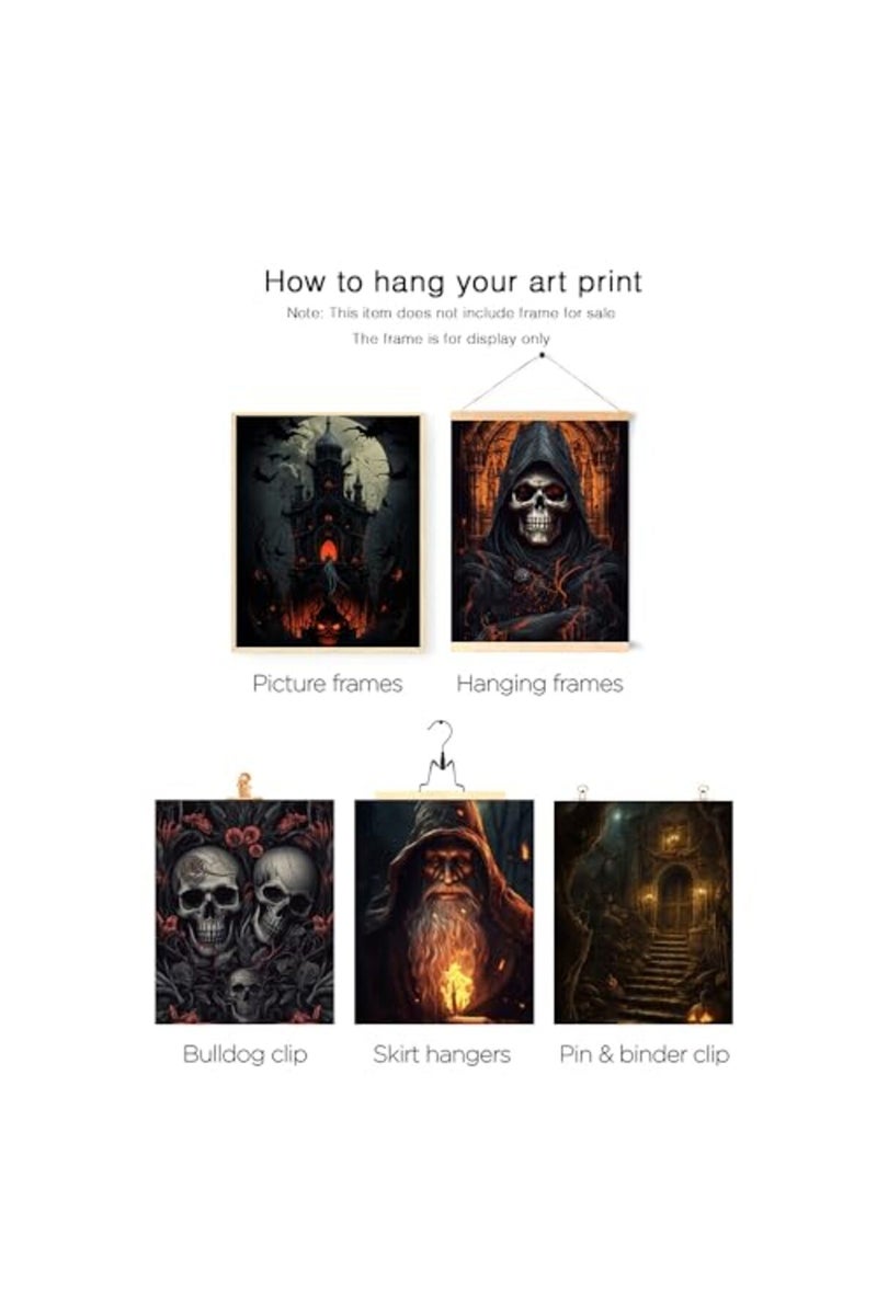 HoozGee Gothic Room Decor Witchy Wall Decor Aesthetic Halloween Party Gothic Manor Portraits Horror Pictures House Creepy Portraits Pictures Spooky Creepy Posters Goth Art Prints (11"x14" UNFRAMED) - Image 5