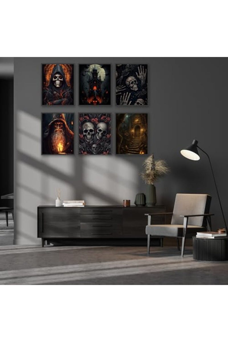 HoozGee Gothic Room Decor Witchy Wall Decor Aesthetic Halloween Party Gothic Manor Portraits Horror Pictures House Creepy Portraits Pictures Spooky Creepy Posters Goth Art Prints (11"x14" UNFRAMED) - Image 3