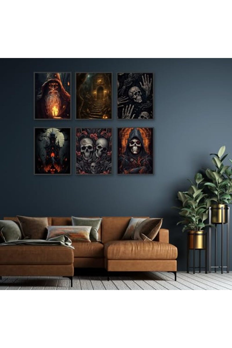 HoozGee Gothic Room Decor Witchy Wall Decor Aesthetic Halloween Party Gothic Manor Portraits Horror Pictures House Creepy Portraits Pictures Spooky Creepy Posters Goth Art Prints (11"x14" UNFRAMED) - Image 4