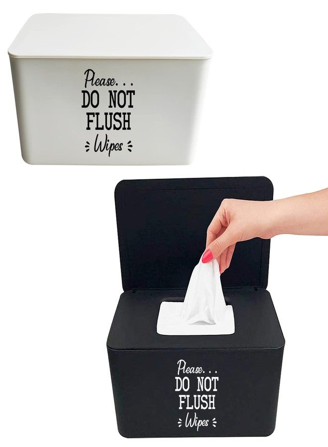 Moorfowl 2 Pack Baby Wipes Dispenser for Bathroom Please DO NOT Flush Wipes Holder Container - Image 1