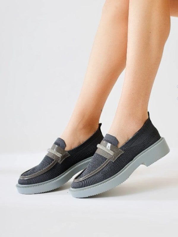 Hagpay Special Flexible Knitwear and Stone Detailed Women's Leopard Shoes  - Image 4
