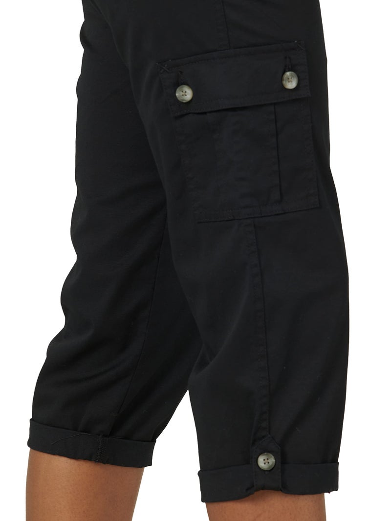 Lee Women's Ultra Lux Comfort with Flex-To-Go Cargo Capri Pant Black '18 - Image 3