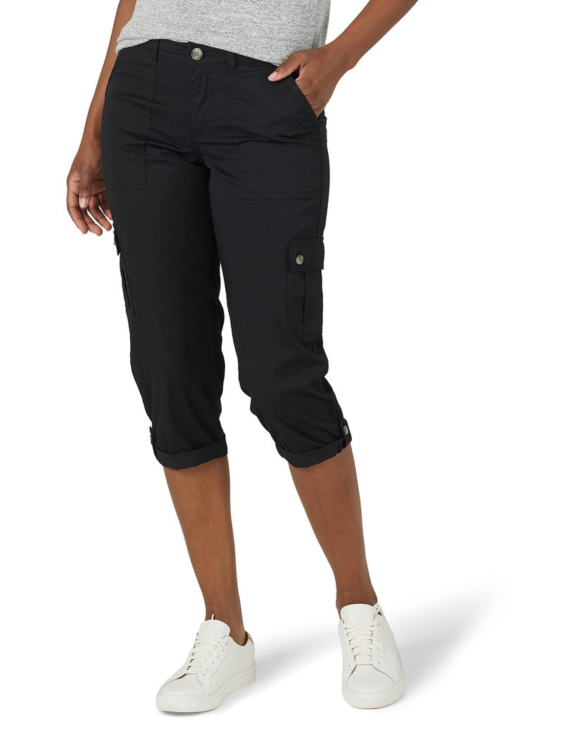 Lee Women's Ultra Lux Comfort with Flex-To-Go Cargo Capri Pant Black '18 - Image 1