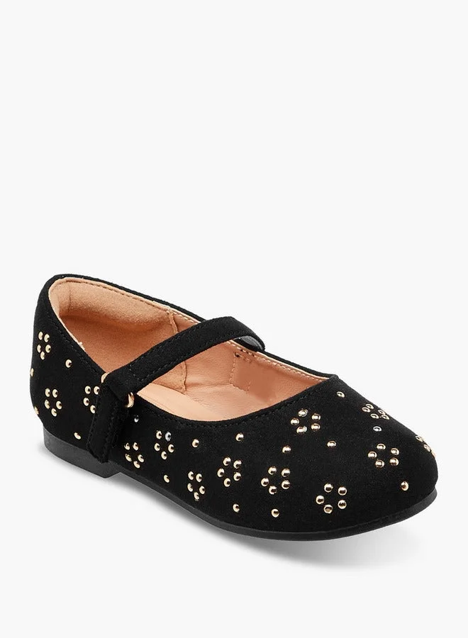 جونيورز حذاء باليرينا مزين بإغلاق بخطاف وحلقة