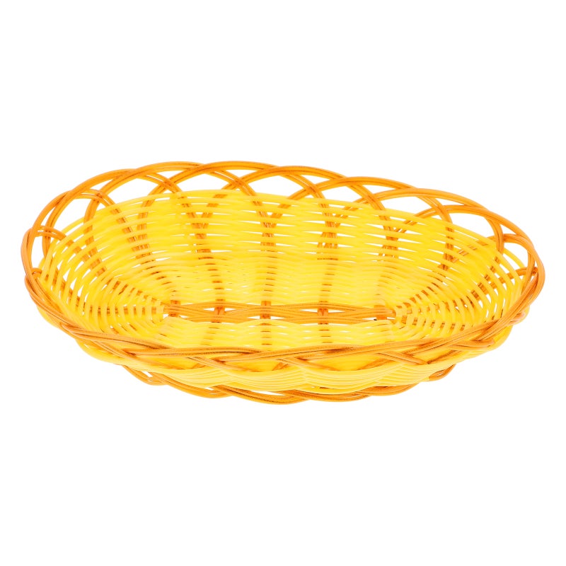2pcs Imitation Rattan Woven Fast Food Basket French Fries Baskets Restaurant Serving Tray Snack Bread Platter - Image 2