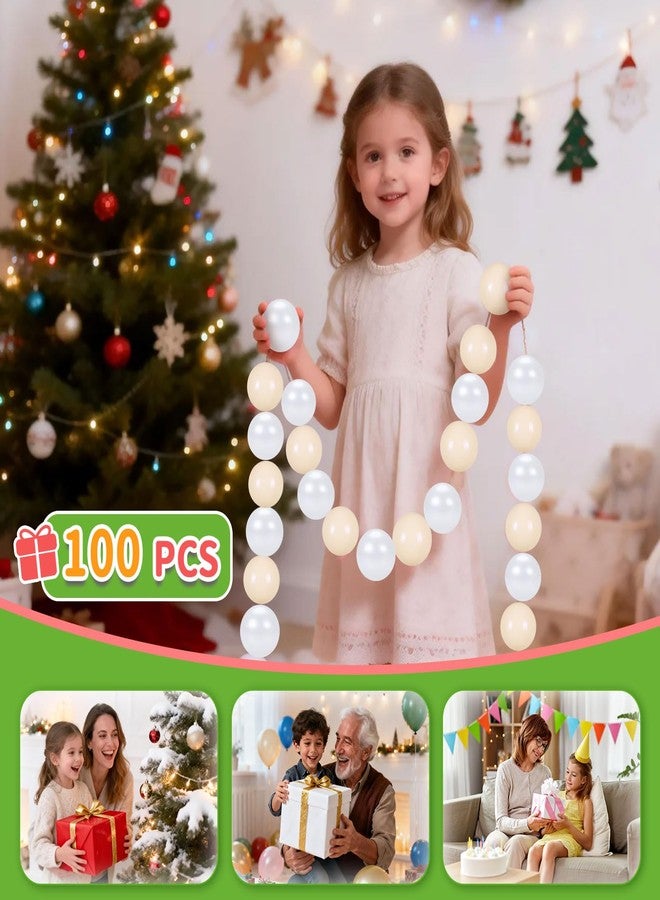 GOGOSO Pastel Baby Play Balls for Toddler Ball Pit Playpen Tent Birthday Party Plastic Toys,100 pcs, Pearl White Cream White - Image 3