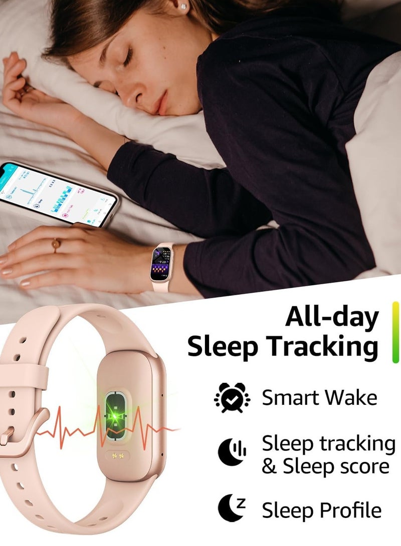 M8 Pro Smart Bracelet, Waterproof Durable Fitness Tracker Watch, Lightweight And Comfortable Smart Watch With Blood Oxygen Heart Rate Sleep Monitor, (1pc, Beige) - Image 3