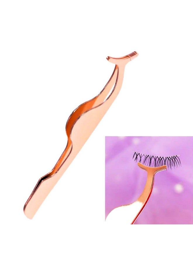 Dorisue False Eyelashes Applicator Tool Gold Eyelash Clip Tweezers Nipper Extension Tweezers Remover - Image 1
