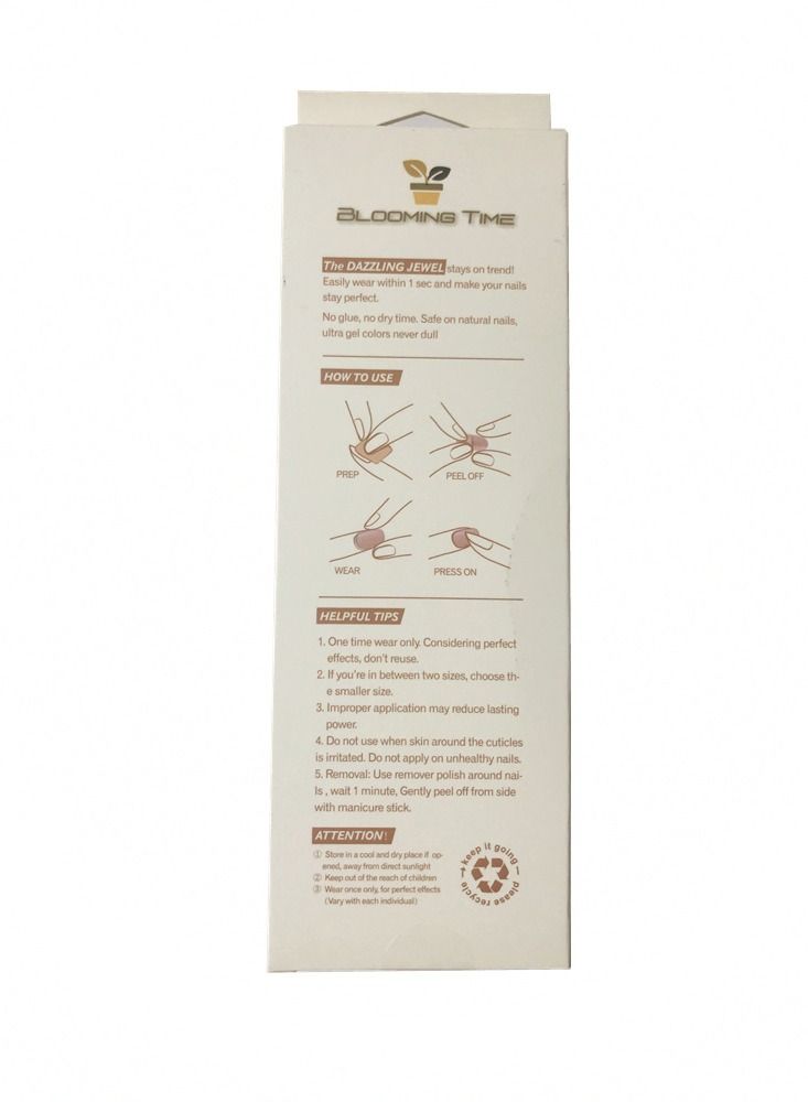 BLOOMING TIME 24-Piece Full Cover Press On Fake Nail Tips pink - Image 3