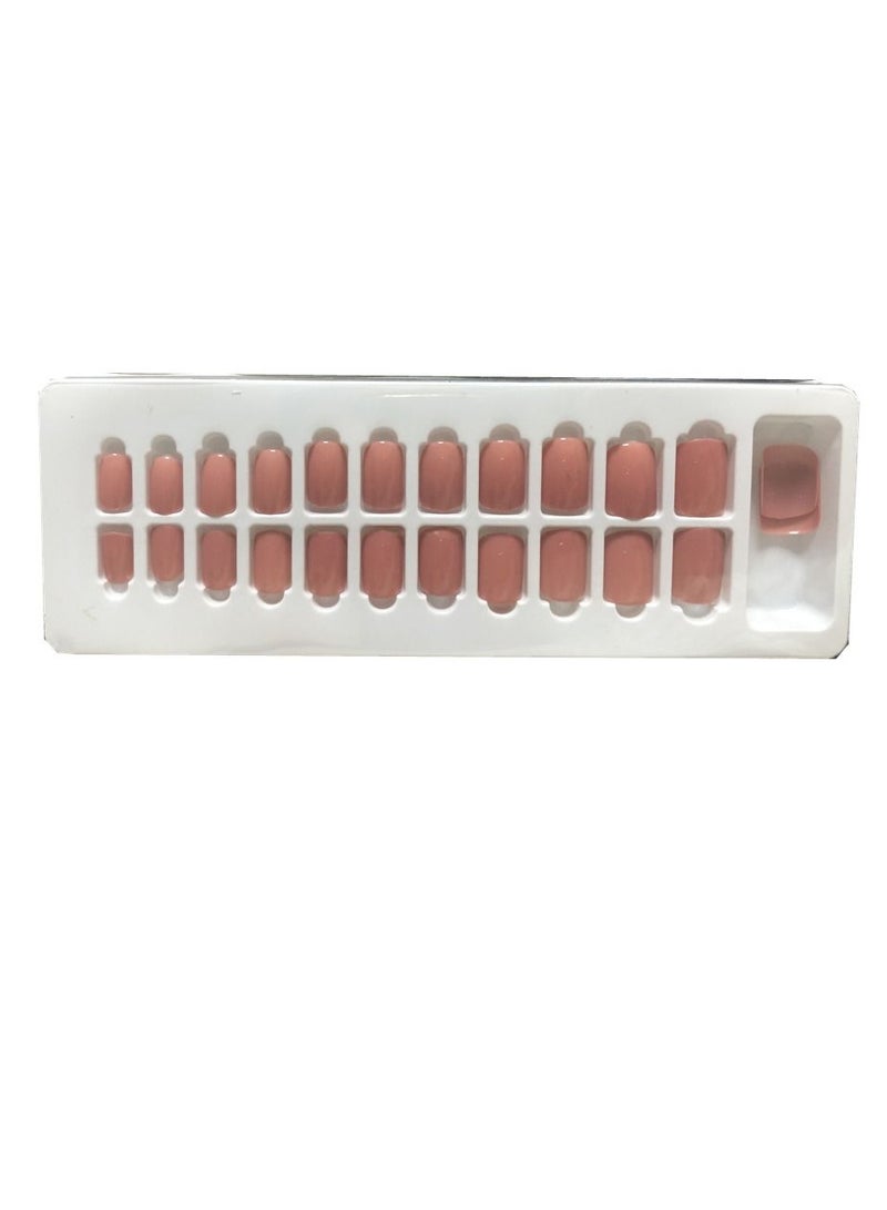 BLOOMING TIME 24-Piece Full Cover Press On Fake Nail Tips pink - Image 2