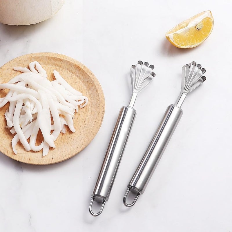 HPMAISON 2 Pieces Stainless Steel Coconut Scraper Durable Coconut Meat Removal Multi-Purpose coconut shell Opener Melon Scraper Meat Removal for Safe Fruit Seed peel tool Meat Graters Peelers And Slicers - Image 4