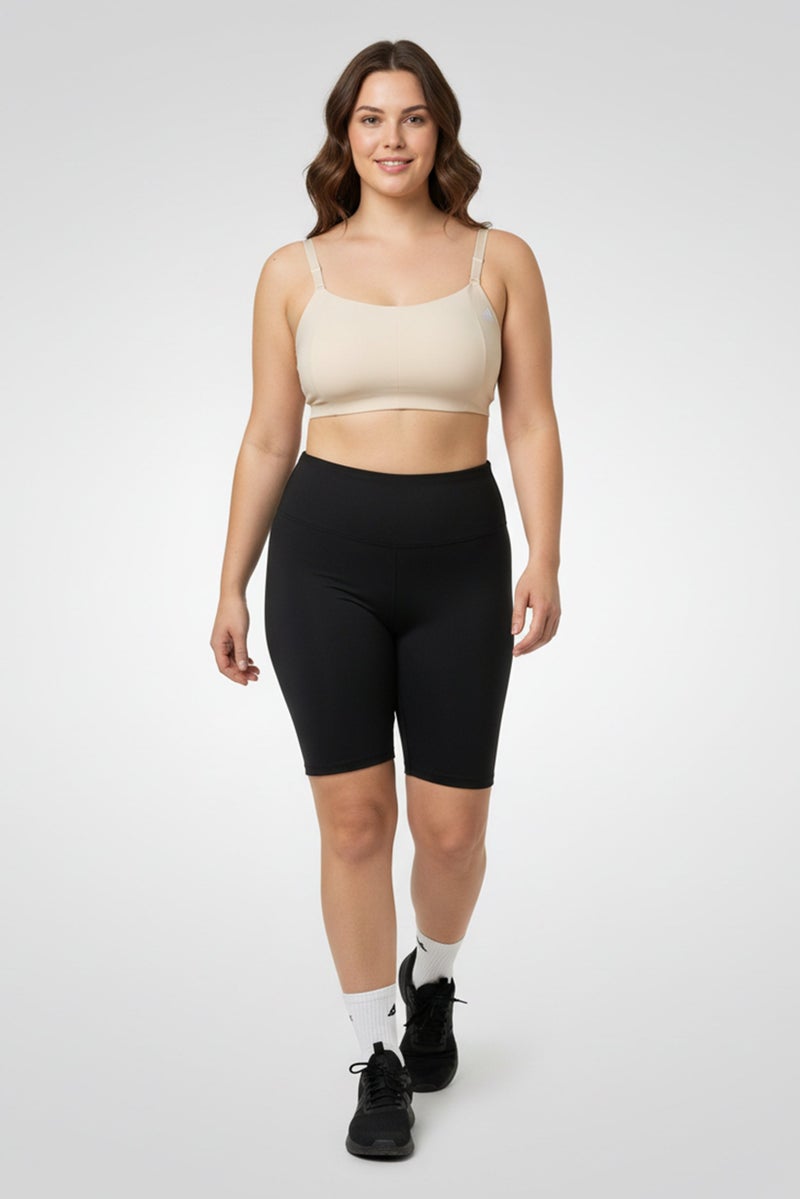 Adidas Women Brand Logo Padded Sports Bra, Cream - Image 1