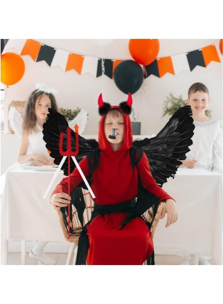 Halloween Costumes Kids Angel Costume,Feather Angel Wing and Halo Magic Wand for boys girls adults - Image 5