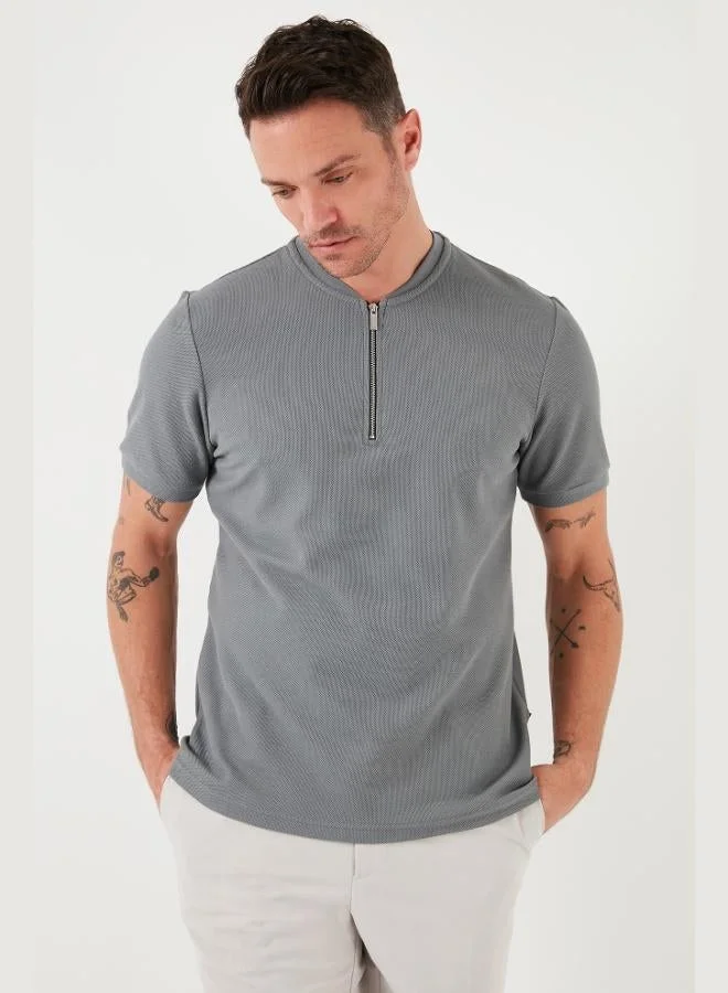 Buratti  Buratti Cotton Regular Fit Half-Zip T-Shirt Men's T-SHIRT 5902653 for Men | Best Price UAE