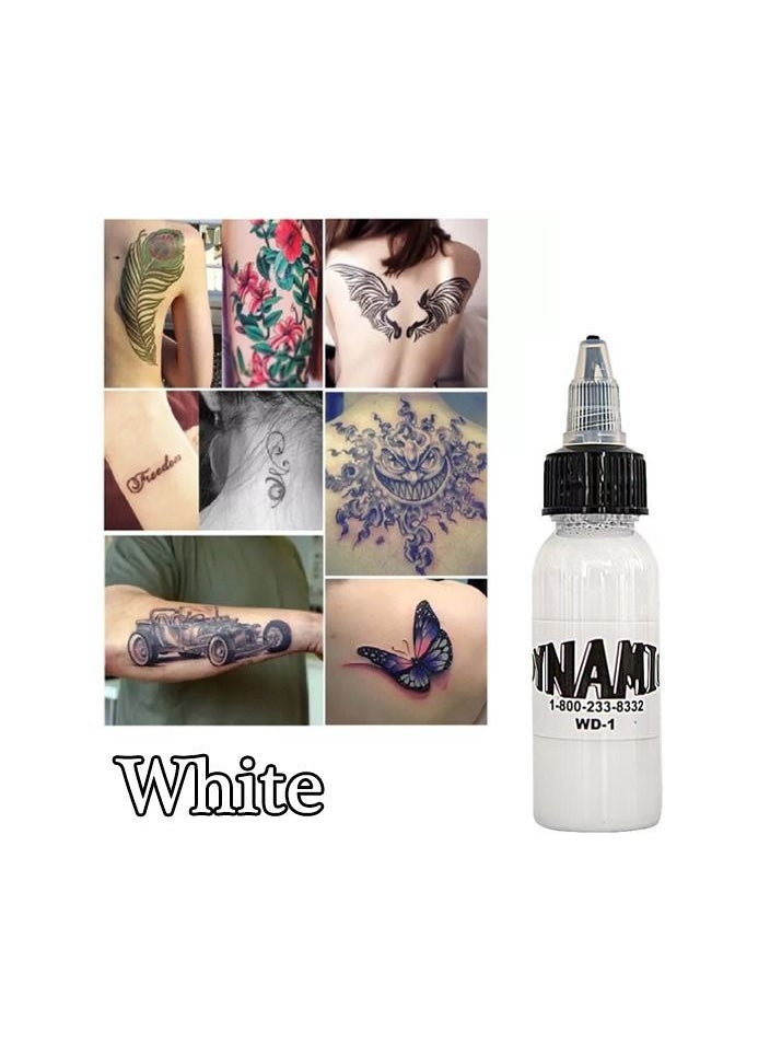 Generic - 1-Bottle 29.6ML Professional High Quality Dynamic Tattoo Ink,Colour White - Image 1