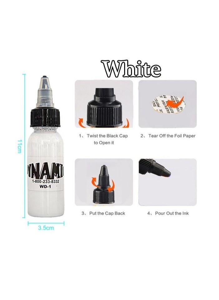Generic - 1-Bottle 29.6ML Professional High Quality Dynamic Tattoo Ink,Colour White - Image 1